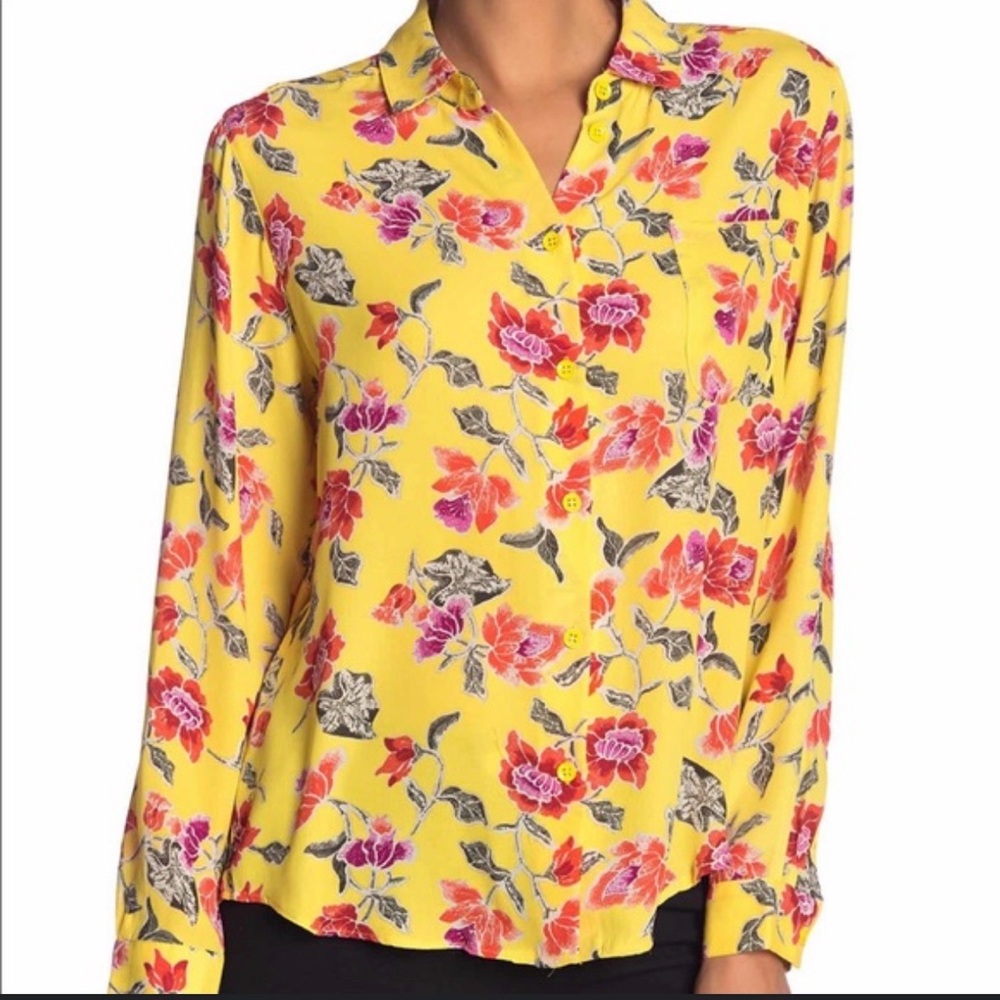 Philosophy Yellow Floral Blouse - Picture 7 of 8